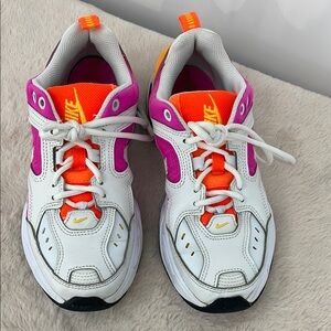 Nike White/Orange and Pink Sneakers Size 7